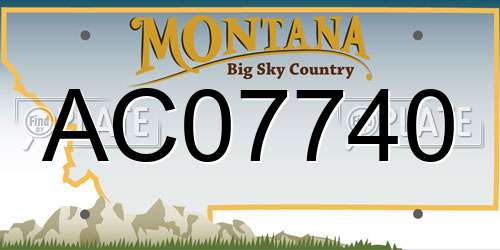 AC07740 Montana License Plate