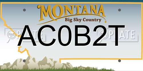 AC0B2T Montana License Plate