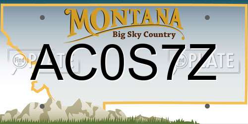 AC0S7Z Montana License Plate