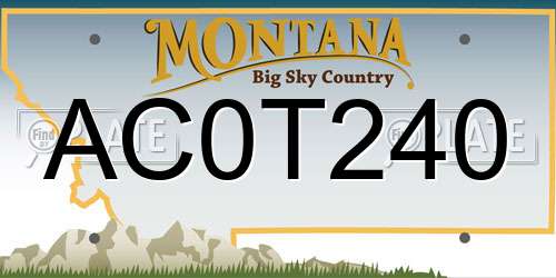 AC0T240 Montana License Plate
