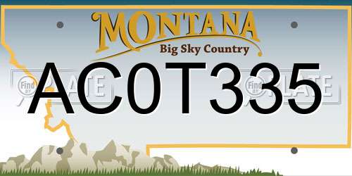 AC0T335 Montana License Plate