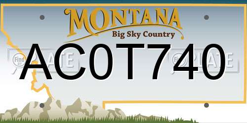AC0T740 Montana License Plate