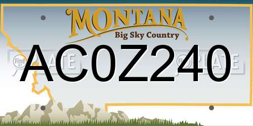 AC0Z240 Montana License Plate