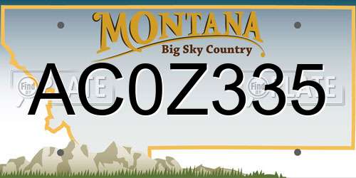 AC0Z335 Montana License Plate