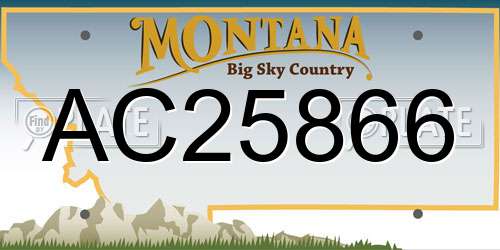 AC25866 Montana License Plate