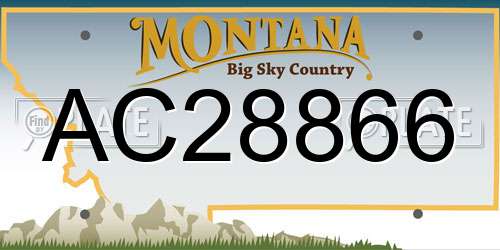 AC28866 Montana License Plate