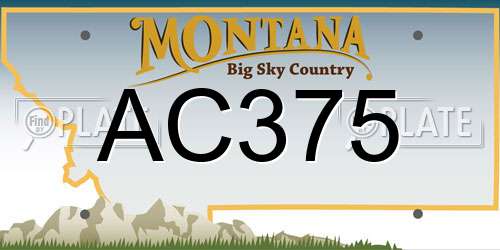 AC375 Montana License Plate