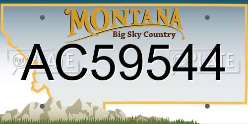 AC59544 Montana License Plate