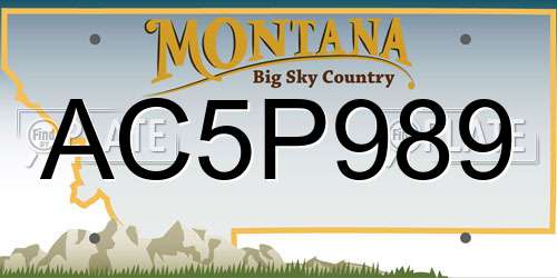 AC5P989 Montana License Plate