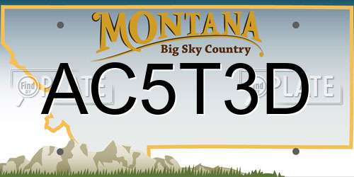 AC5T3D Montana License Plate