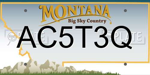 AC5T3Q Montana License Plate