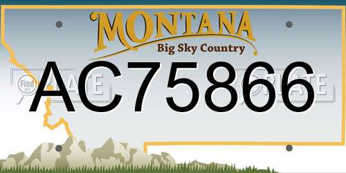 AC75866 Montana License Plate