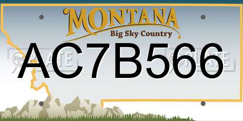 AC7B566 Montana License Plate