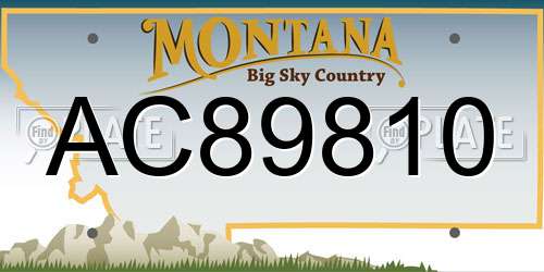 AC89810 Montana License Plate