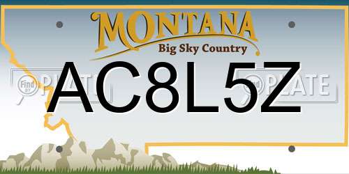 AC8L5Z Montana License Plate
