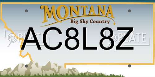 AC8L8Z Montana License Plate
