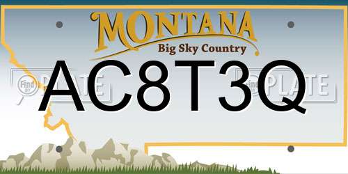 AC8T3Q Montana License Plate