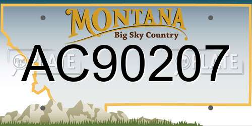 AC90207 Montana License Plate