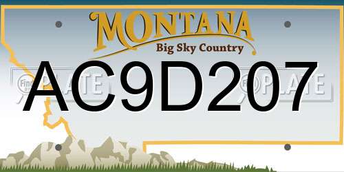AC9D207 Montana License Plate