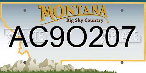 AC9O207 Montana License Plate