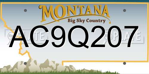 AC9Q207 Montana License Plate
