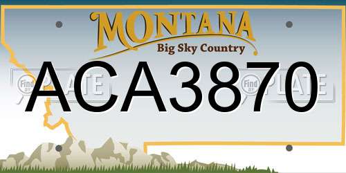 ACA3870 Montana License Plate