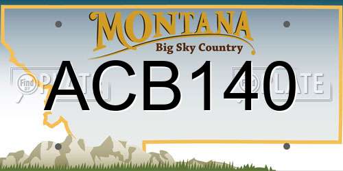 ACB140 Montana License Plate