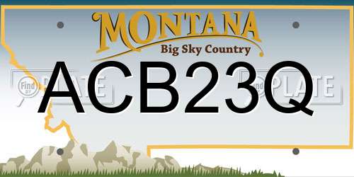 ACB23Q Montana License Plate
