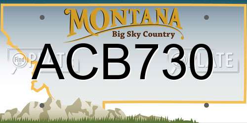 ACB730 Montana License Plate
