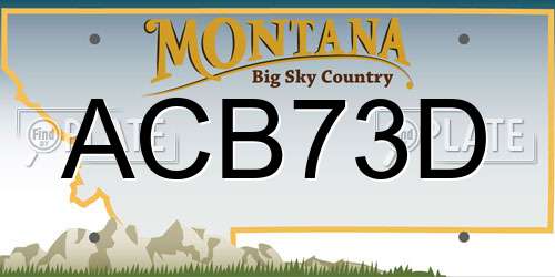 ACB73D Montana License Plate