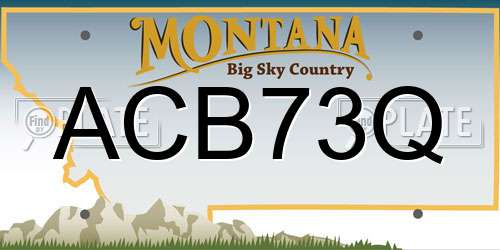ACB73Q Montana License Plate