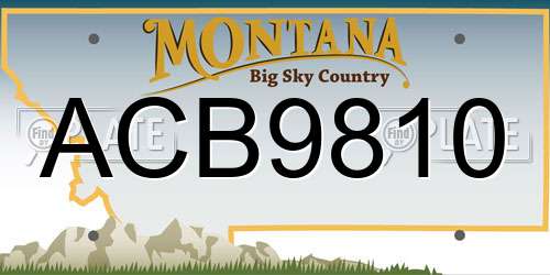 ACB9810 Montana License Plate
