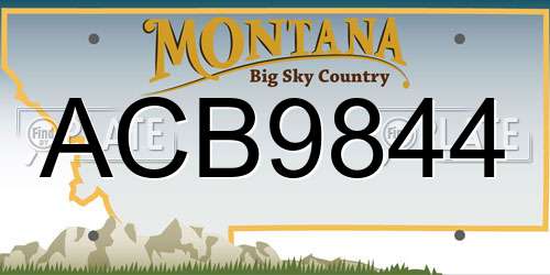 ACB9844 Montana License Plate