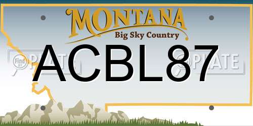 ACBL87 Montana License Plate