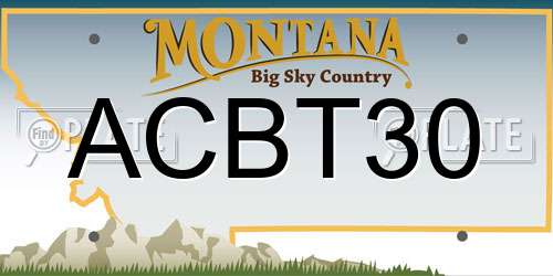 ACBT30 Montana License Plate