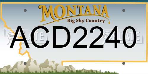 ACD2240 Montana License Plate