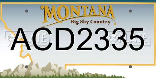 ACD2335 Montana License Plate