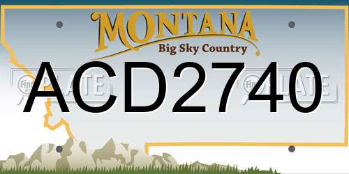 ACD2740 Montana License Plate