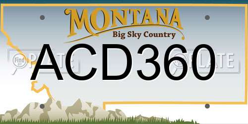 ACD360 Montana License Plate