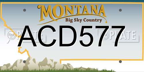 ACD577 Montana License Plate