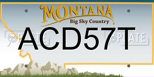 ACD57T Montana License Plate