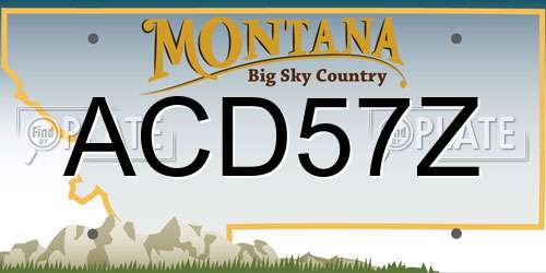 ACD57Z Montana License Plate