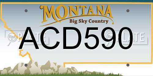 ACD590 Montana License Plate