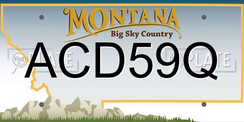 ACD59Q Montana License Plate