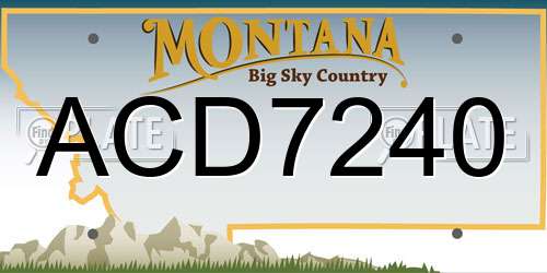 ACD7240 Montana License Plate
