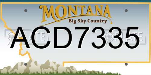 ACD7335 Montana License Plate
