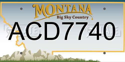 ACD7740 Montana License Plate