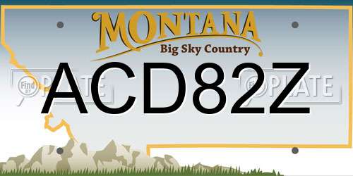 ACD82Z Montana License Plate
