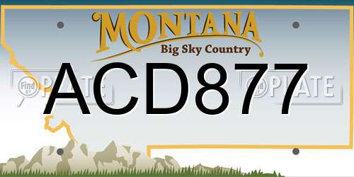 ACD877 Montana License Plate