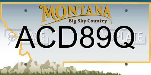 ACD89Q Montana License Plate